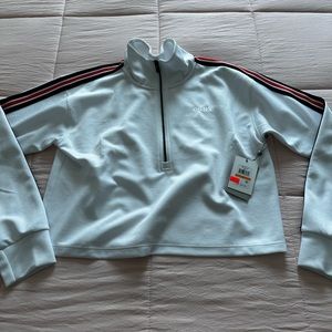 Striped quarter zip sweater shirt